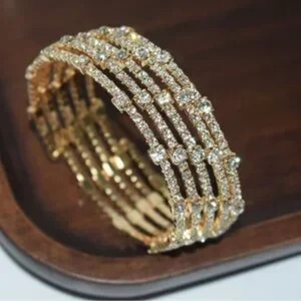 Gold Rhinestone Wrap Bracelet - Picture 2 of 2